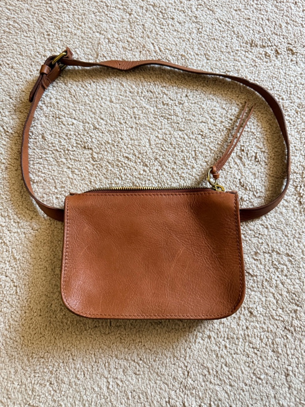 Madewell Leather 26 inch waist Belt Bag in Cognac Brown